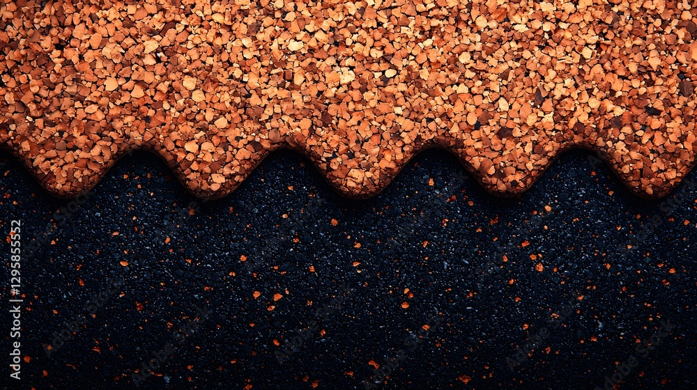 Poster artistic black background featuring a dynamic red and orange pattern creating a captivating visual e