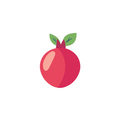 Simple flat 2D icon pomegranate isolated on a transparent background, vector, flat design, animation design, vector, flat design, animation design, simple flat 2D icon, minimalist design