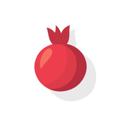 Simple flat 2D icon pomegranate isolated on a transparent background, vector, flat design, animation design, vector, flat design, animation design, simple flat 2D icon, minimalist design