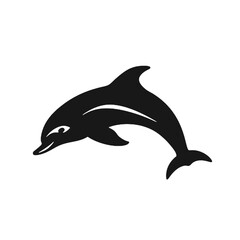 Obraz premium Dolphin - Vector black silhouette isolated
