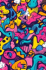 Colorful abstract doodle pattern background