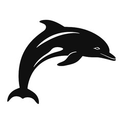 Obraz premium Dolphin - Vector black silhouette isolated