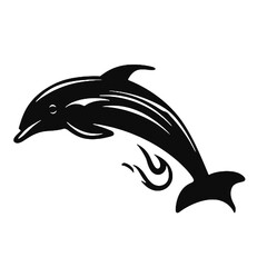 Obraz premium Dolphin - Vector black silhouette isolated