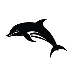 Obraz premium Dolphin - Vector black silhouette isolated