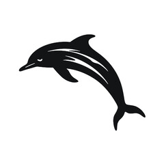 Dolphin  - Vector black silhouette isolated
