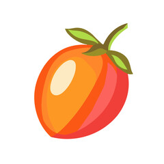 A Simple flat 2D icon polygon tamarillo branch isolated on a transparent background, vector, flat design, simple design, vector, flat design, simple flat 2D icon, minimalist illustration, icon set