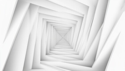 Abstract white spiral tunnel perspective