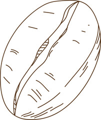 Coffee Beans and Latte Art in Classic Illustration