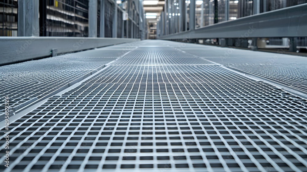 Poster metal grating with intricate patterns and openings forming a unique surface that is both functional 
