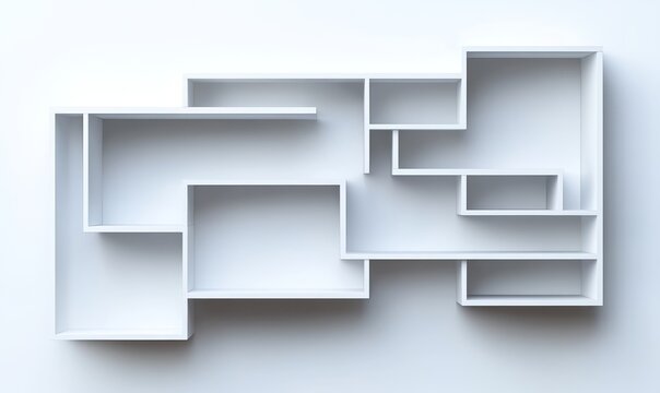 Abstract white interior floor plan design, architectural concept