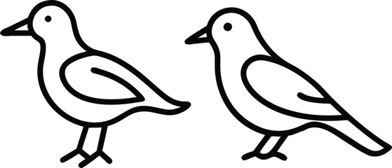 Bird icon line art design