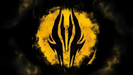 A dark and yellow background with a black background