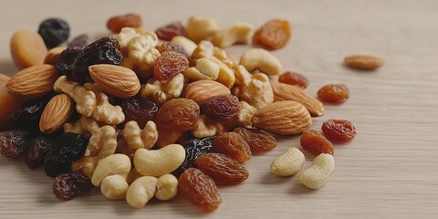 アーモンド、くるみ、カシューナッツとドライフルーツのミックス | Mix of Almonds, Walnuts, Cashews, and Dried Fruits