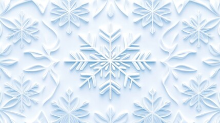 Fototapeta premium A Winter Wonderland Depicting Beautiful Snowflake Patterns