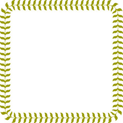 Elegant Flourish Frame with Green Leaves