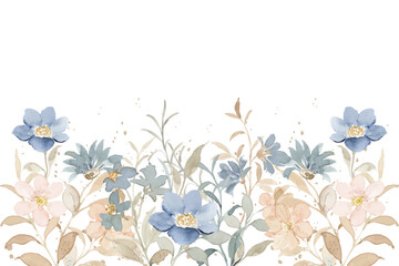 Watercolor flowers background for design. 