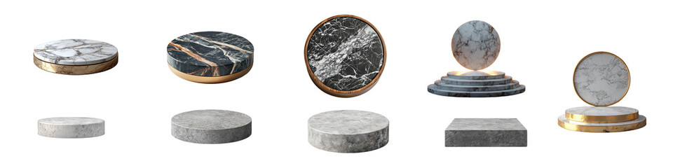 Elegant Round Stone Platforms for Display and Presentation Purposes