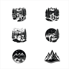 Obraz premium Mountain Forest SVG