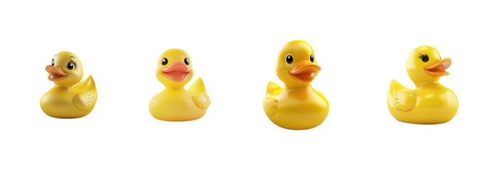 Bright Yellow Rubber Ducks for Bath Time Fun and Playful Decor