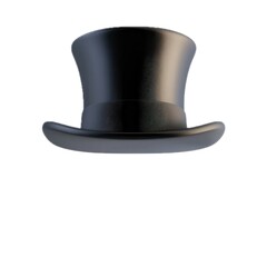 Classic Black Top Hat with Glossy Finish,General Fashion , Remove Background
