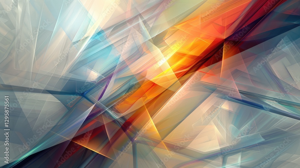 Aufkleber abstract picture micro particle in geometric shape represent data flow. vivid flowing object with hi