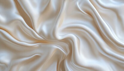 Fototapeta premium Cream silk drapes, studio shot, texture background