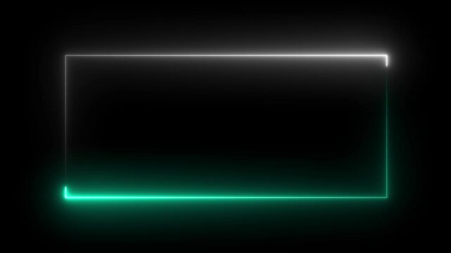Glowing neon frame background. Glowing neon rectangle border frame in the shape rectangle.