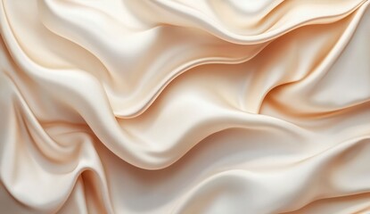 Obraz premium Elegant cream silk fabric drapes, studio shot