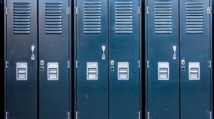 Rows of Green School Lockers in an Educational Environment