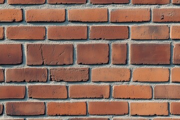 Obraz premium Red brick wall texture, outdoor, sunlight, background