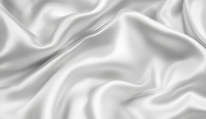 White silk fabric drapes, elegant folds, close-up background texture