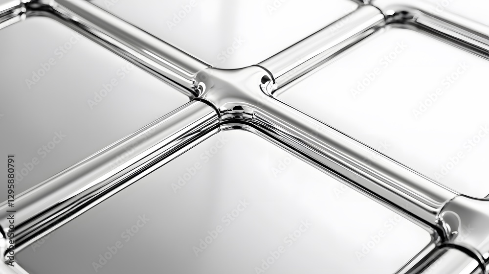 Poster intriguing metal structure showcasing various shapes and forms creating an artistic display in an ur