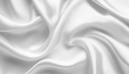 Obraz premium Elegant white silk fabric drapes, smooth texture, soft folds, studio shot