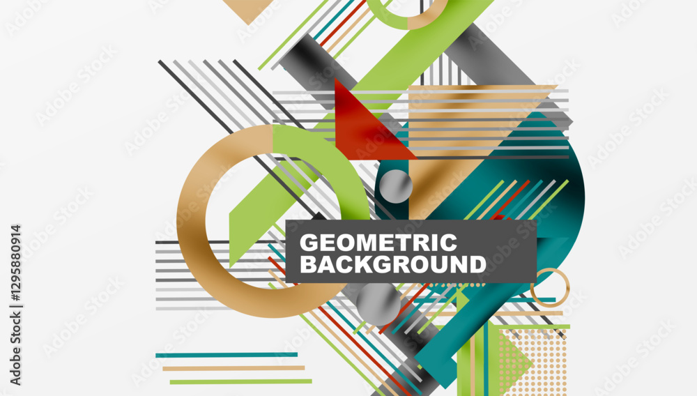 Aufkleber geometric background showcasing sharp lines, contrasting colors, and minimalistic shapes