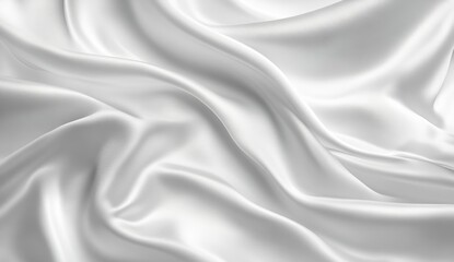 Naklejka premium White silk fabric drapes, flowing, studio shot, elegant background