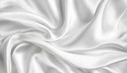 Obraz premium Smooth white satin fabric drapes in folds