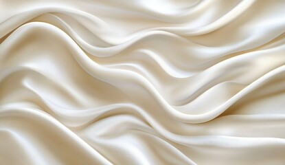 Fototapeta premium Elegant cream silk drapes, luxurious texture, smooth folds, subtle highlights