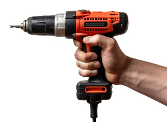 Electric screwdriver holding tool hand.