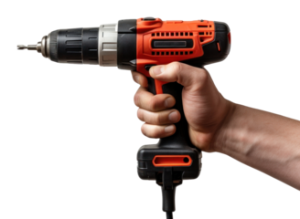 Electric screwdriver holding tool hand.