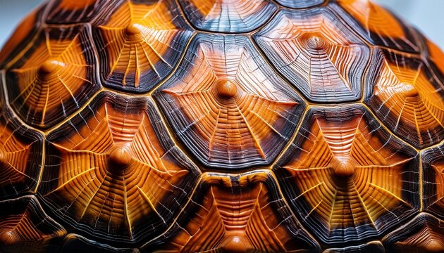 Close-Up of a Sea Turtle&rsquo;s Textured Shell, Showing the Roughness of the Surface and Intricate Patterns
