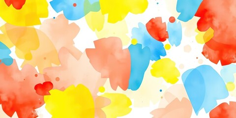  Bright Watercolor Background with Geometric Shapes and Bold Color Contrasts