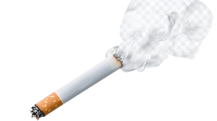 Isolated cigarette butts on white reveal the toxic ash and danger of nicotine addiction