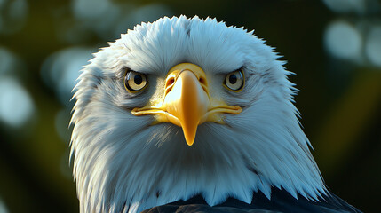 Obraz premium Close up shot of bald eagle, 3d render.