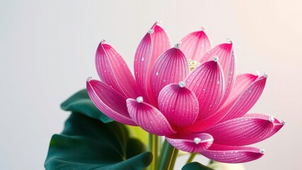 Fototapeta premium The Art of Luxury Pink Lotus Flowers Crafted from Diamonds in a Beautiful Bouquet