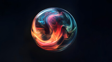 A sphere with swirling colors and patterns
