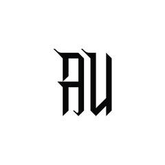 AU monogram logo design letter text name symbol monochrome logotype alphabet character simple logo
