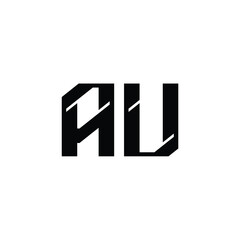 AU monogram logo design letter text name symbol monochrome logotype alphabet character simple logo