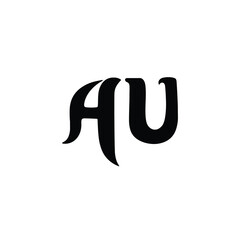 AU monogram logo design letter text name symbol monochrome logotype alphabet character simple logo