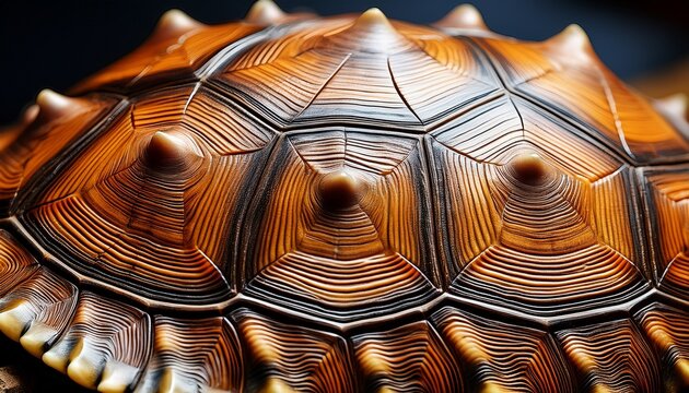 Close-Up of a Turtle&rsquo;s Textured Shell, Showing the Fine Details of the Scales and Organic Patterns
