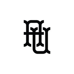 AU monogram logo design letter text name symbol monochrome logotype alphabet character simple logo